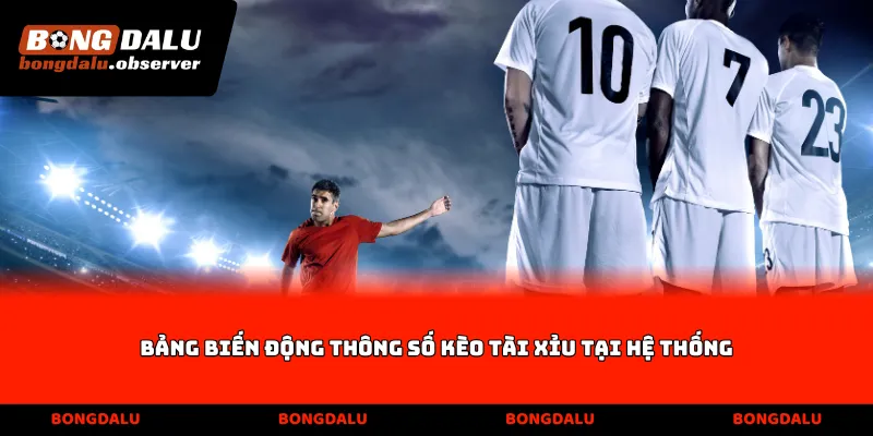 Bảng biến động thông số Kèo tài xỉu tại hệ thống