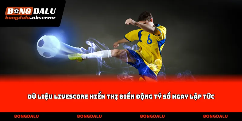 Dữ liệu Livescore hiển thị biến động tỷ số ngay lập tức